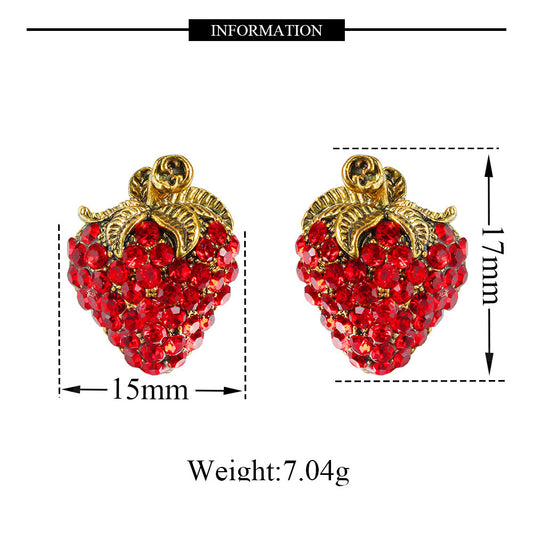 Strawberry Stud Clip On Earrings