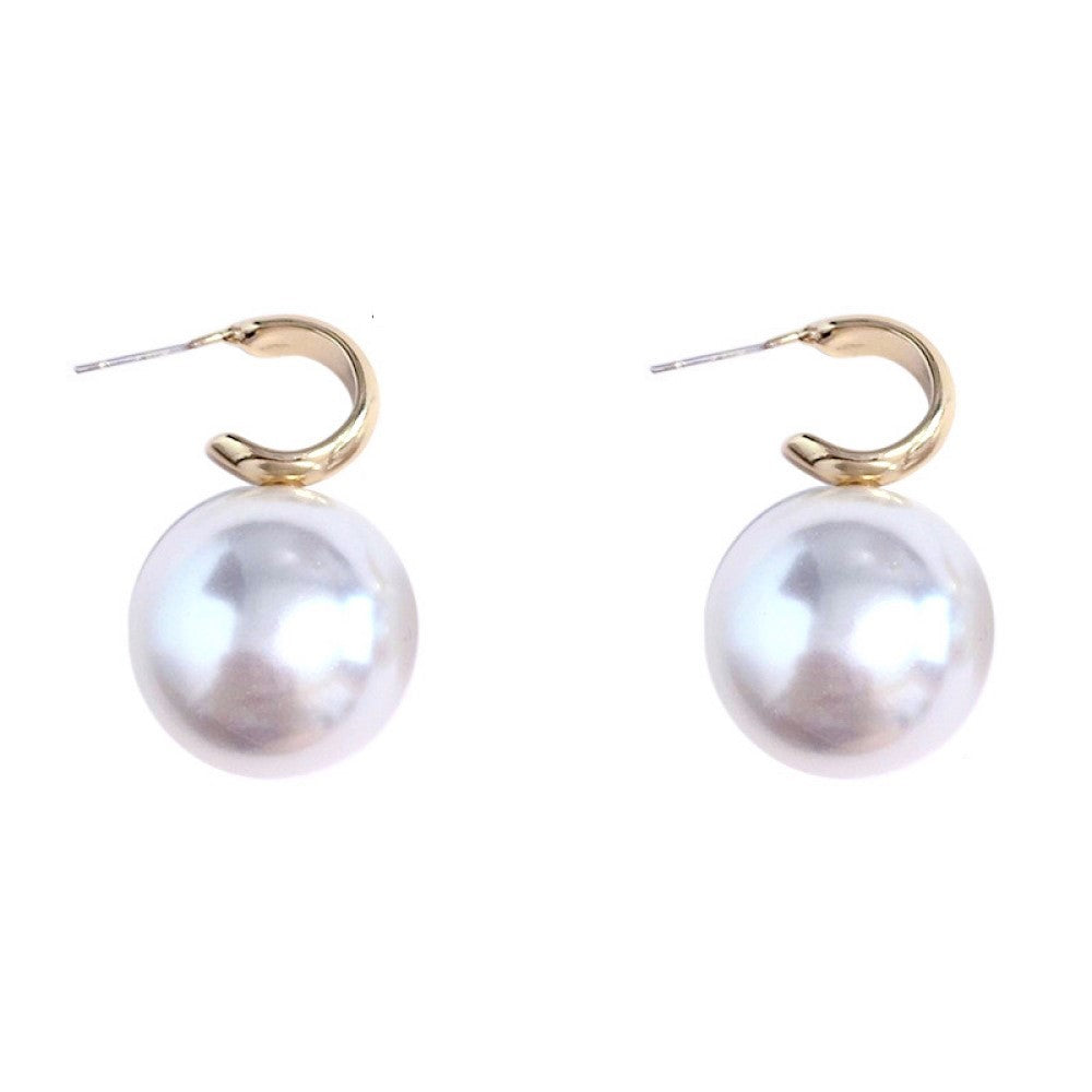 Luxury Gold Tone White Pearl Earrings