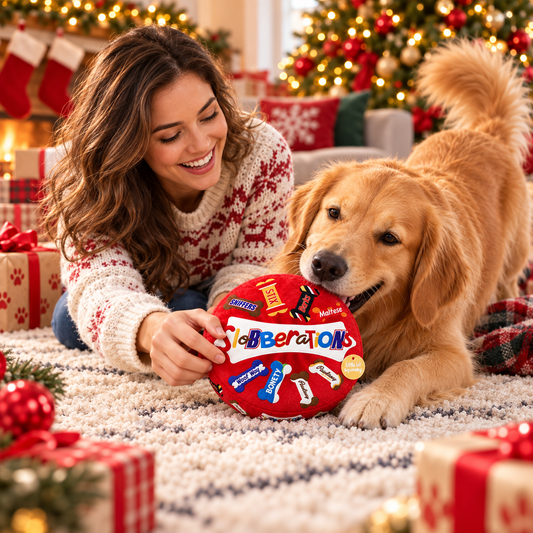 Christmas Chocolate Box Squeaky Dog Toy