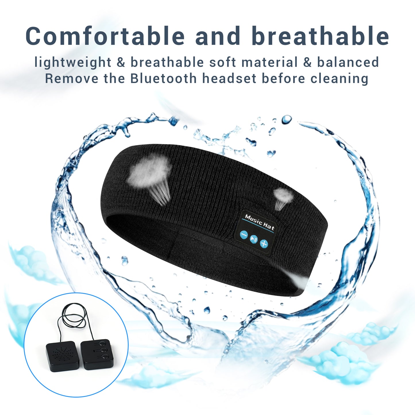 Adjustable Sport Bluetooth Headband Waterproof Headphones Wireless Sleep, Relaxation, Travel & Insomnia Relief
