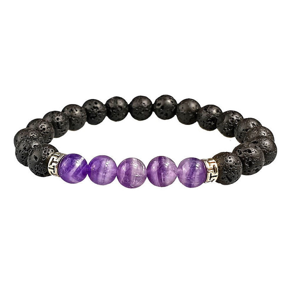Unisex Men Women lava 7 chakra stone colourful Bead bracelet 8mm beads