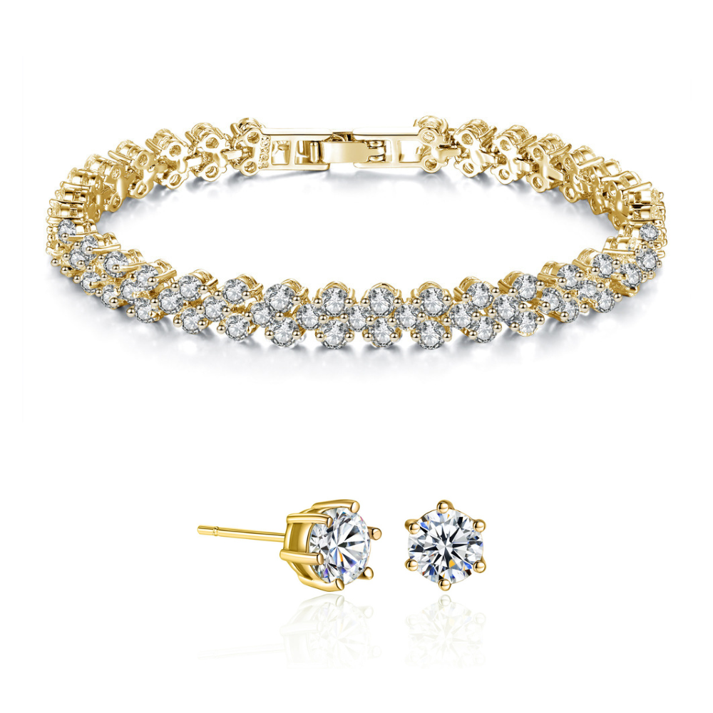 Tennis Bracelet and Earrings Set