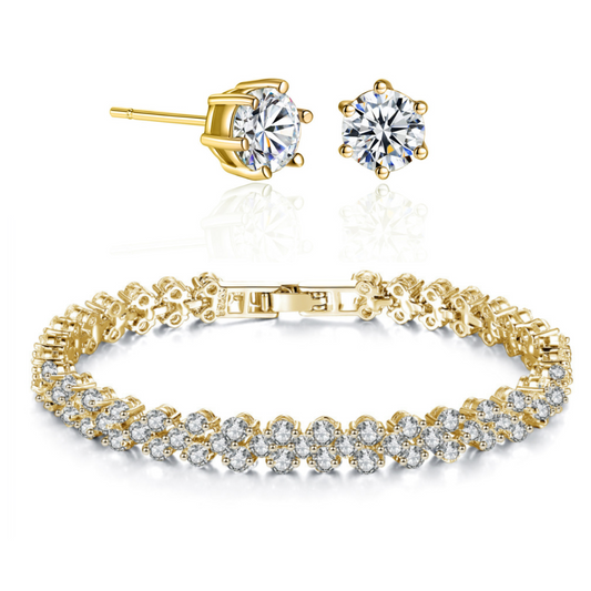 Tennis Bracelet and Earrings Set