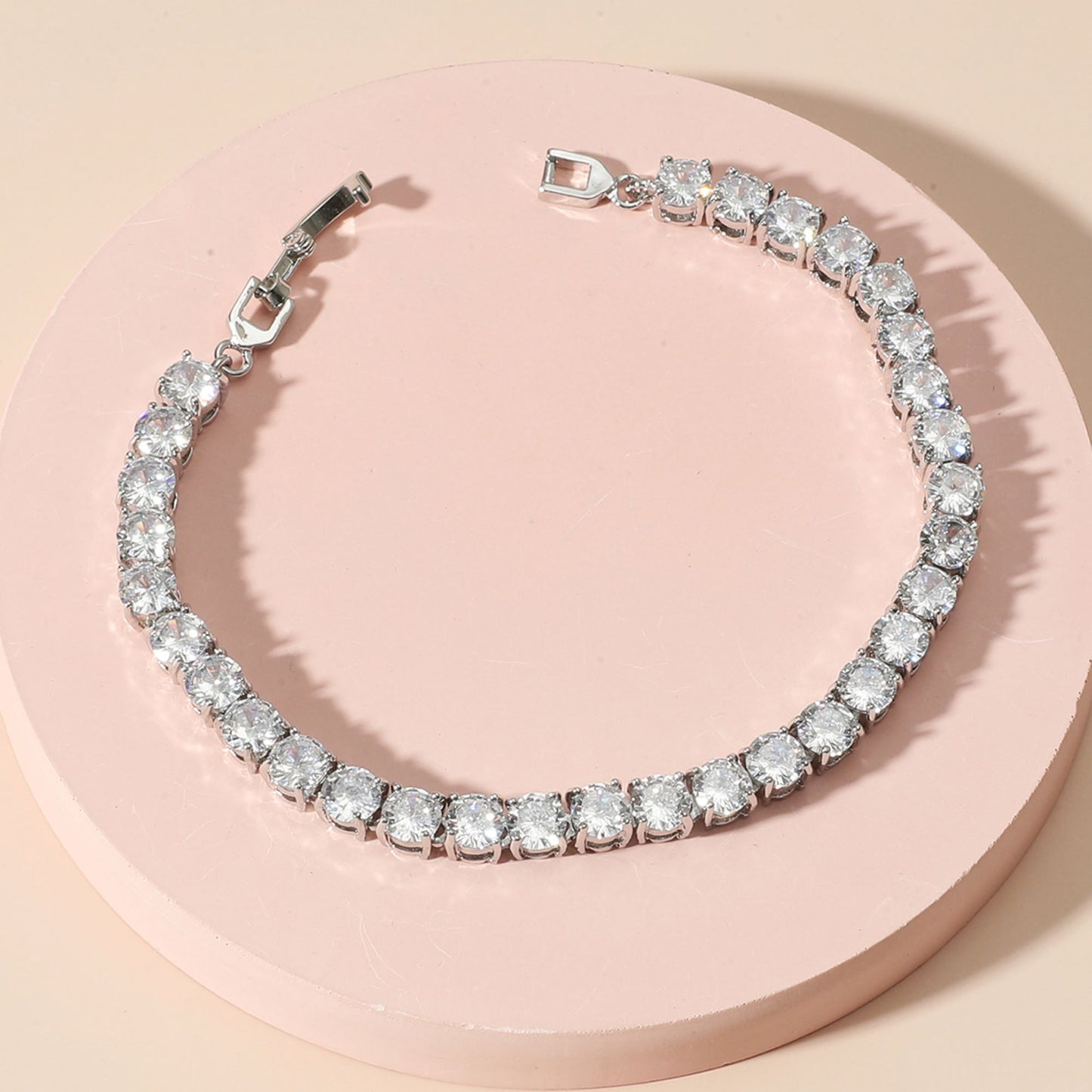 Tennis Bracelet with Clear Cubic Zirconia Crystals 31 Crystals