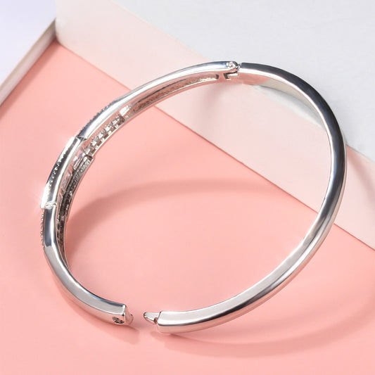 Crystal Silver tone luxurious bangle – Square, Circular or Tree of Life