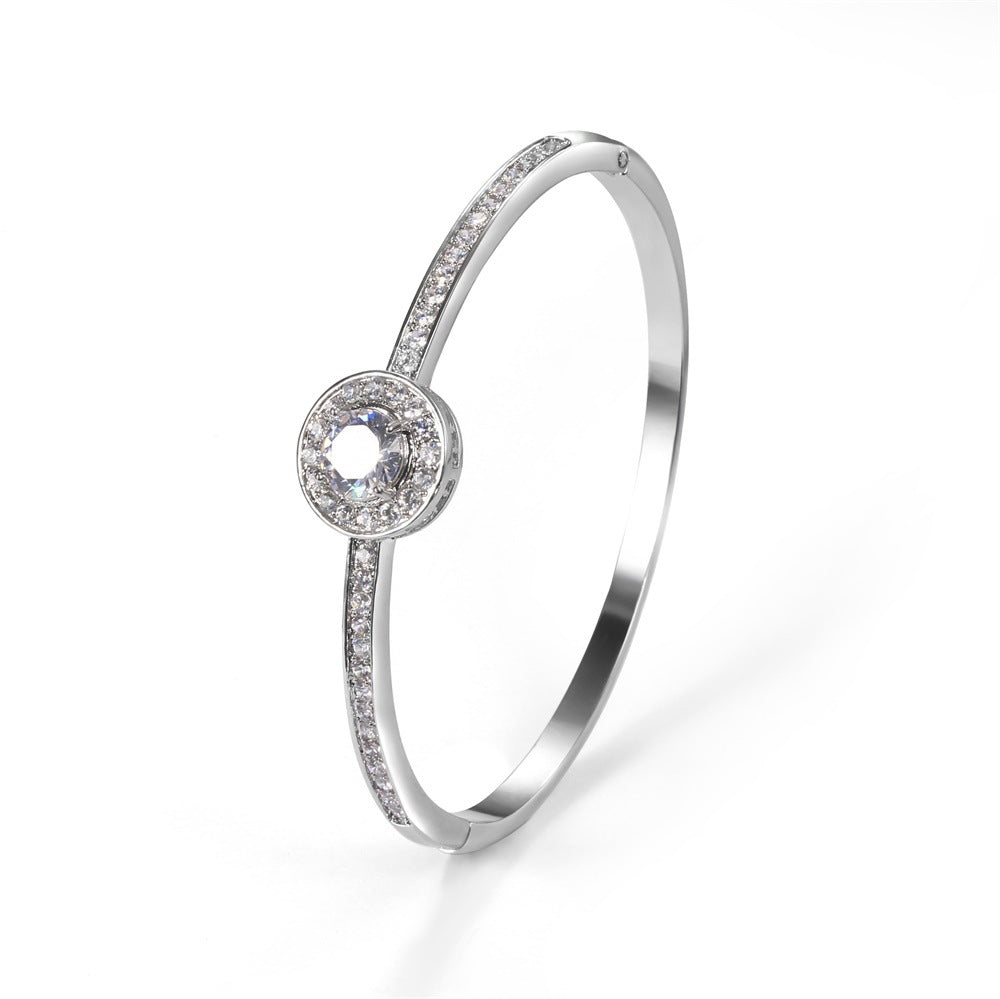 Crystal Silver tone luxurious bangle – Square, Circular or Tree of Life