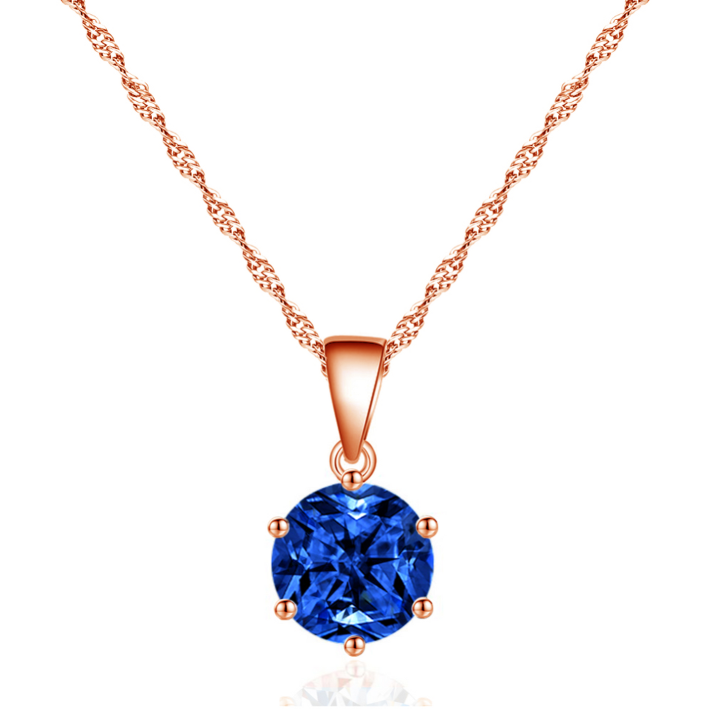 Classy Rose gold Simulated Sapphire Pendant