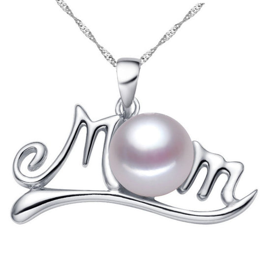 Silver Tone For Mum Pearl Pendant- White or Purple
