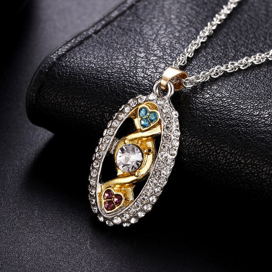 Forever Knot Concentric Oval Colourful Crystal pendant