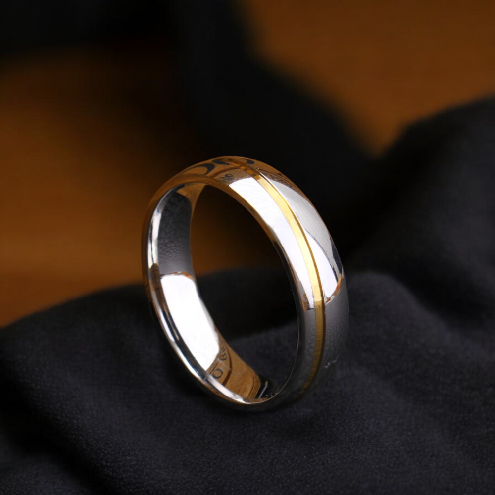 Men’s 24K Gold and Silver Plated Band Wedding Ring