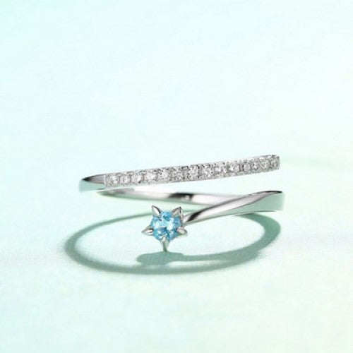 Stunning Two Tone Gold & Silver Crystal Double Ring