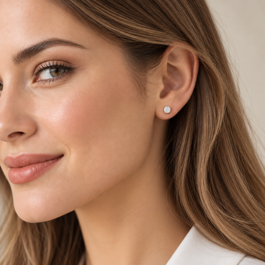 9ct Gold Cubic Zirconia 4mm Stud Earrings