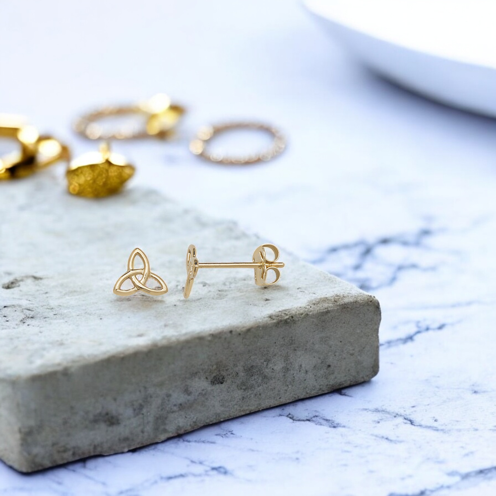 9ct Gold Trinity 6mm Stud Earrings