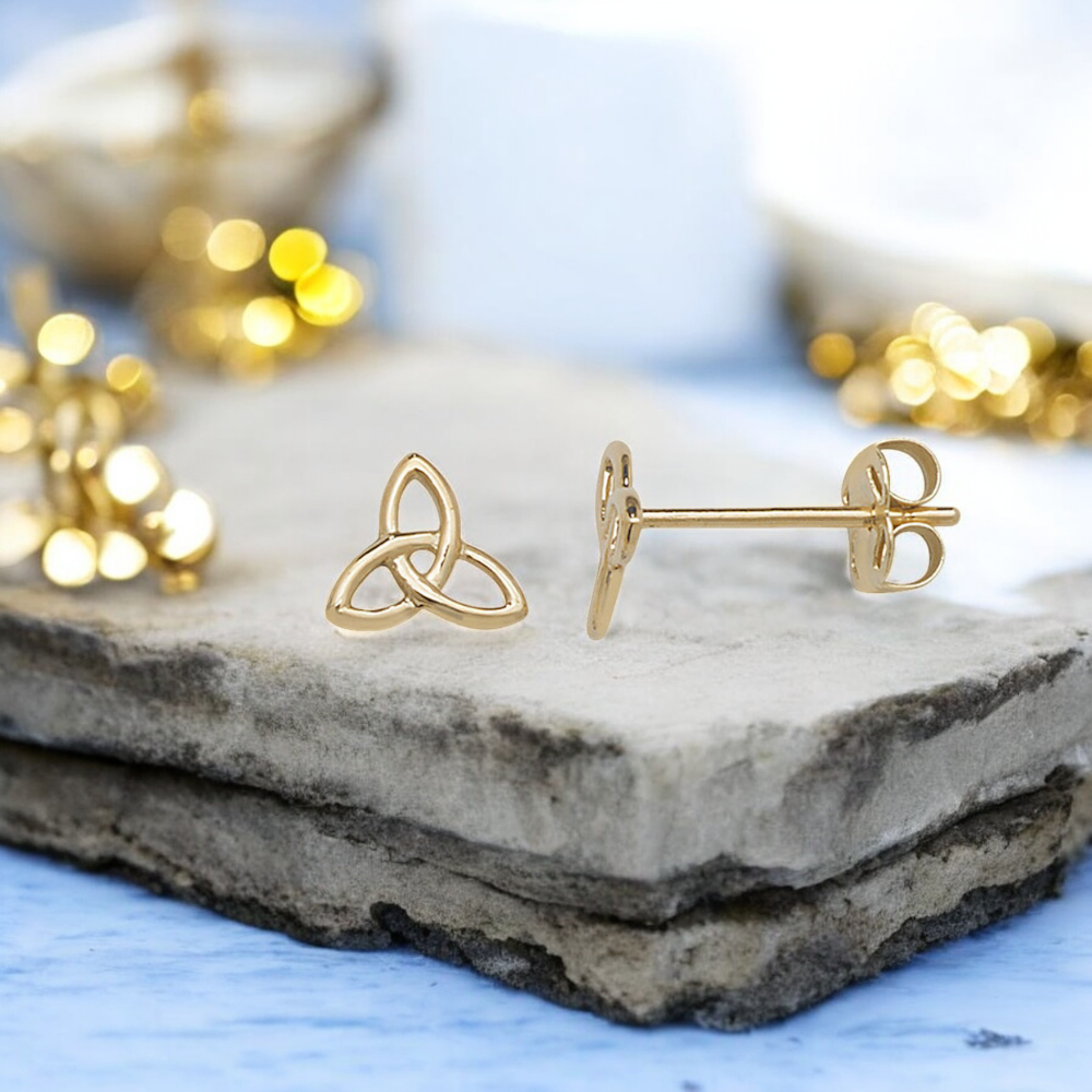 9ct Gold Trinity 6mm Stud Earrings
