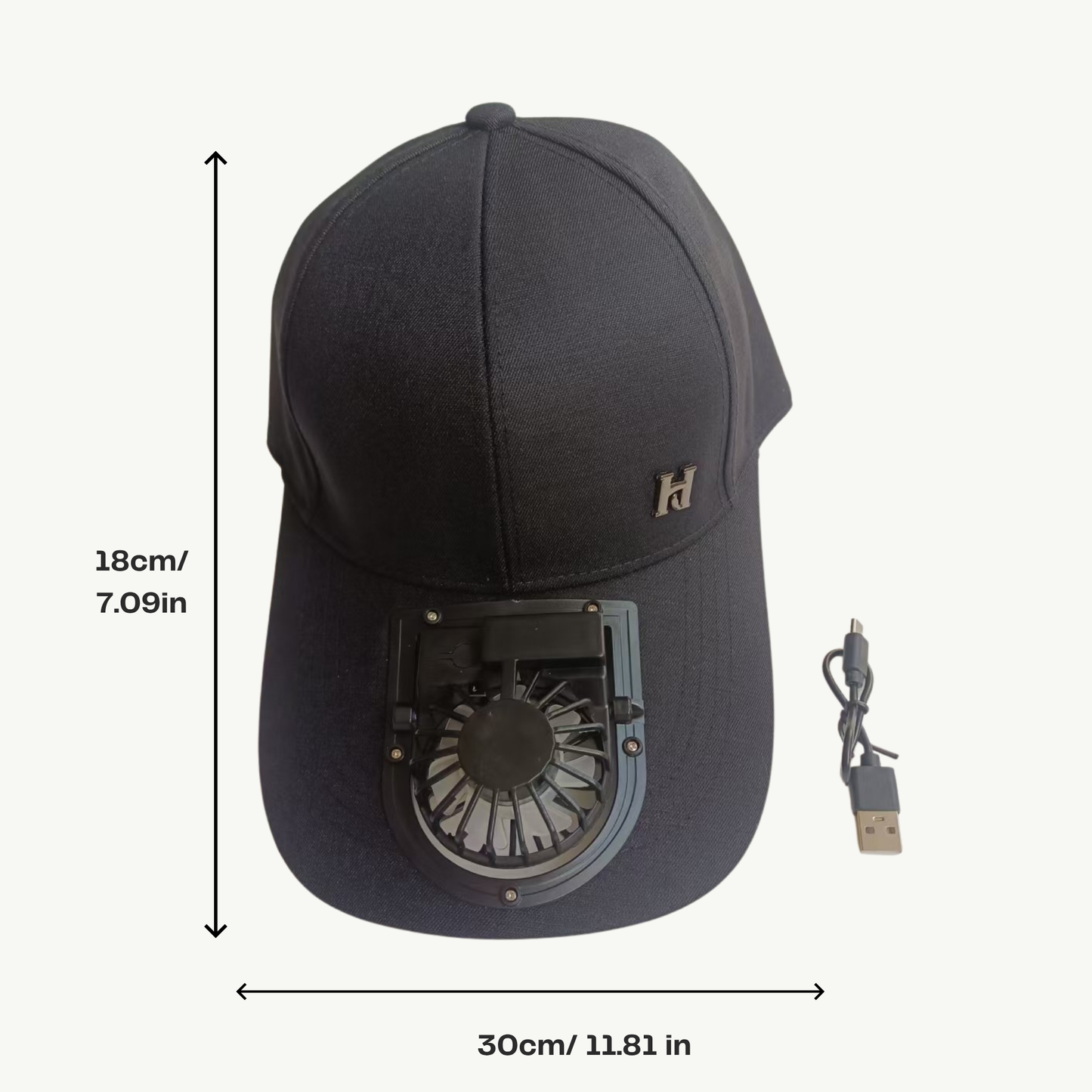 Sun Hat with Cooling Fan Baseball Cap Breathable USB Rechargeable