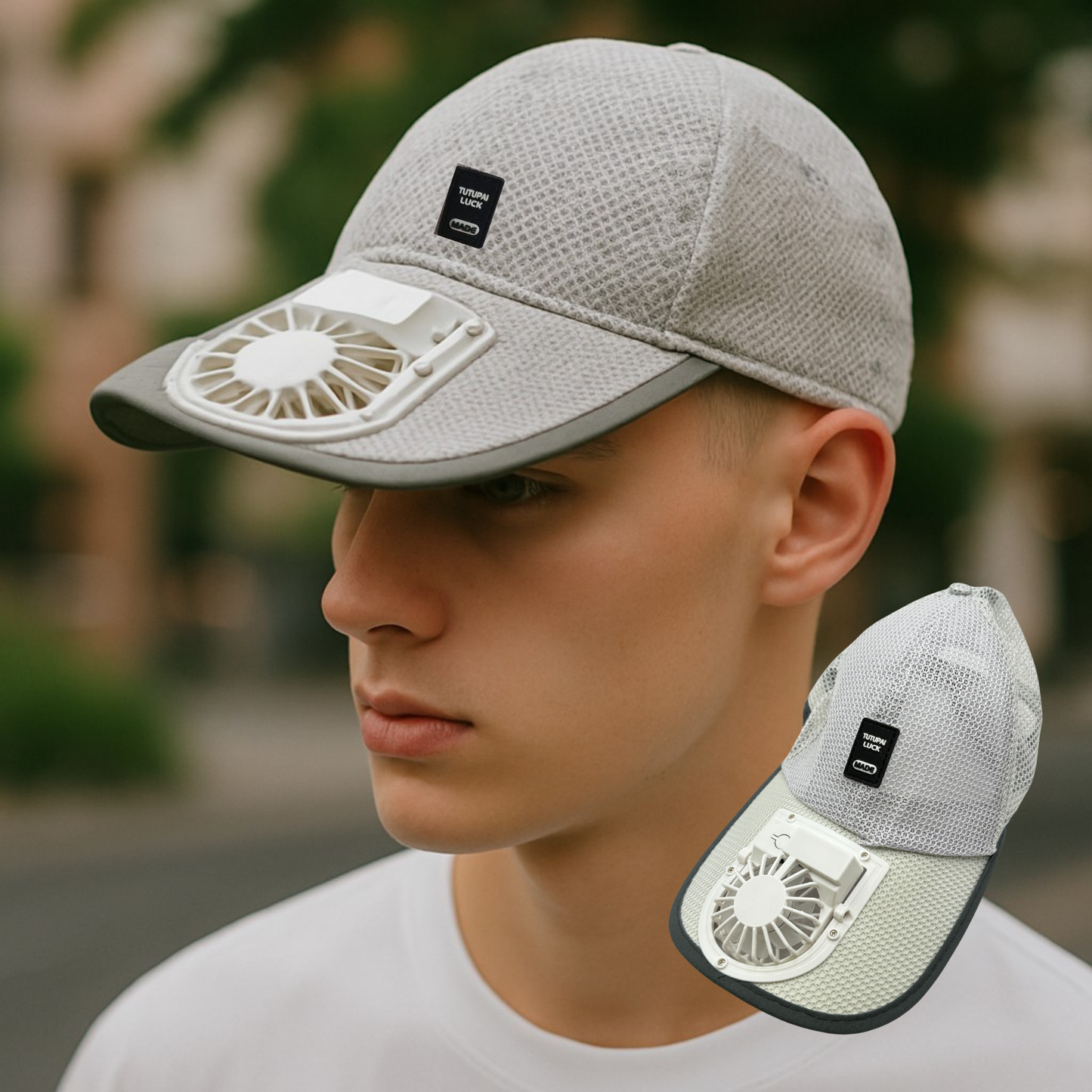 Sun Hat with Cooling Fan Baseball Cap Breathable USB Rechargeable