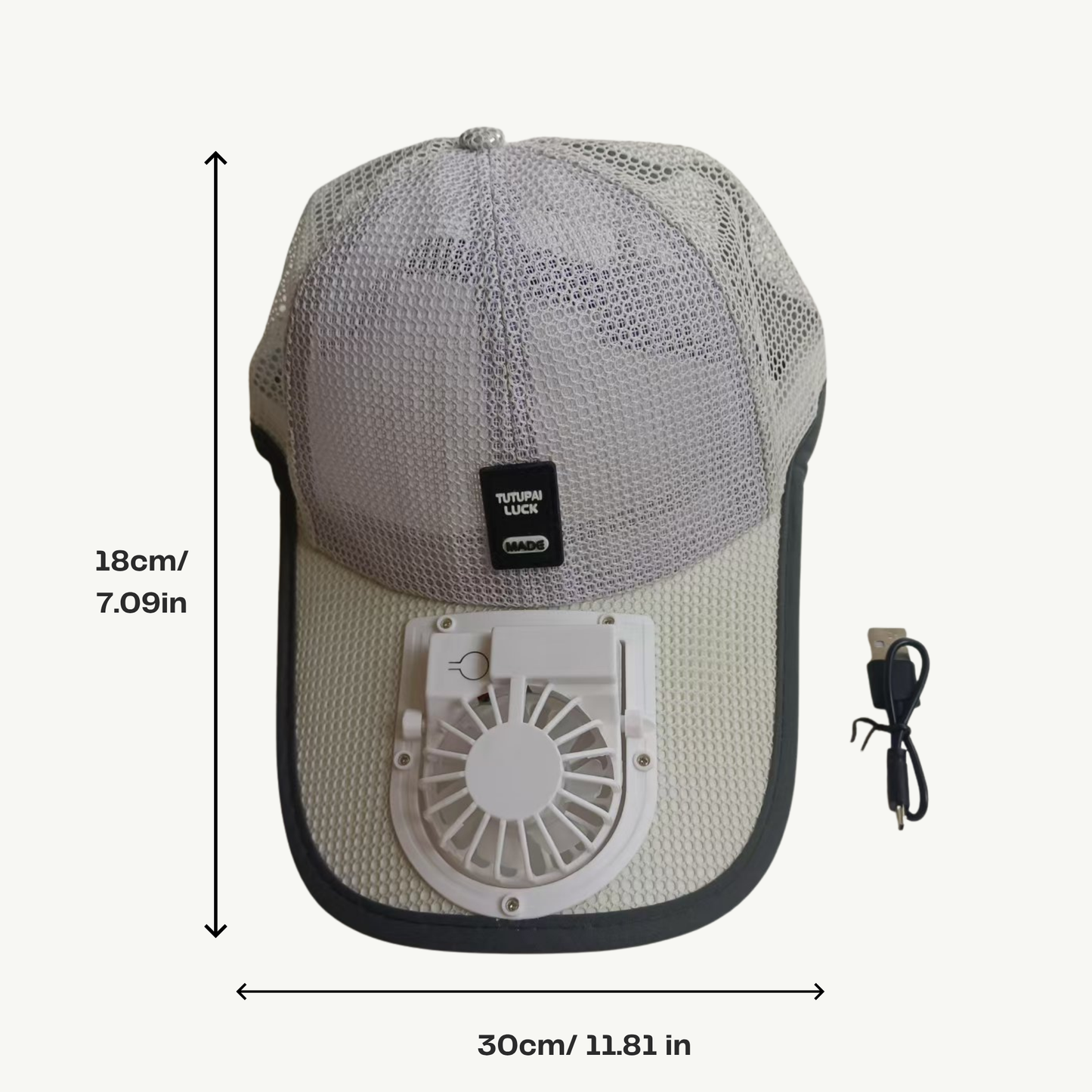 Sun Hat with Cooling Fan Baseball Cap Breathable USB Rechargeable