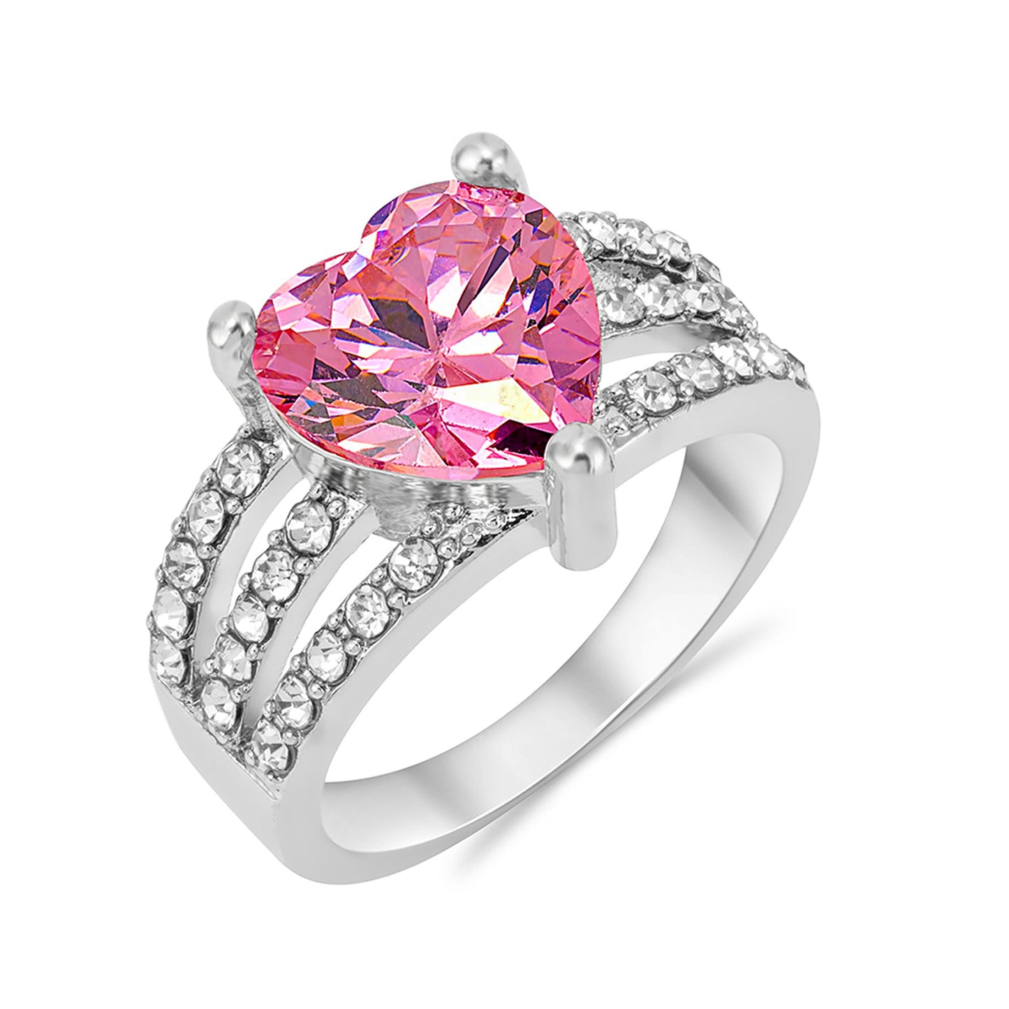Gift Her Your Heart: Elegant Cubic Zirconia Crystal Ring She’ll Treasure