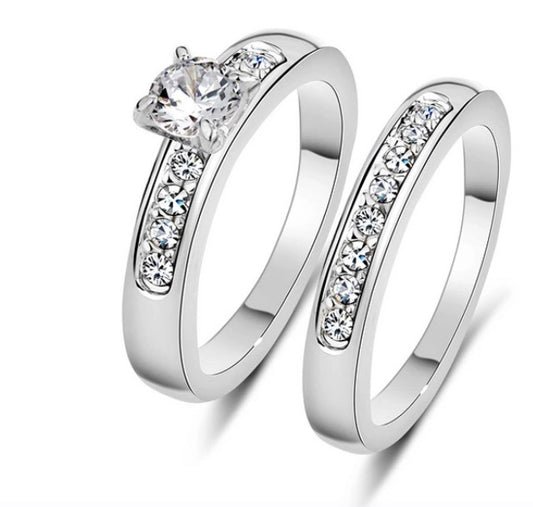 Double Crystal Ring Set