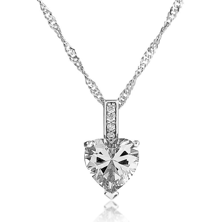 Beautiful Heart Cut Zircon Pendant Necklace