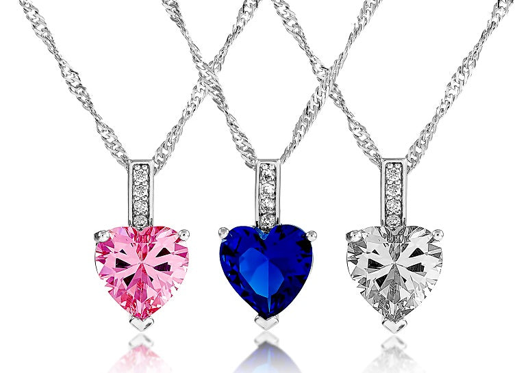 Beautiful Heart Cut Zircon Pendant Necklace