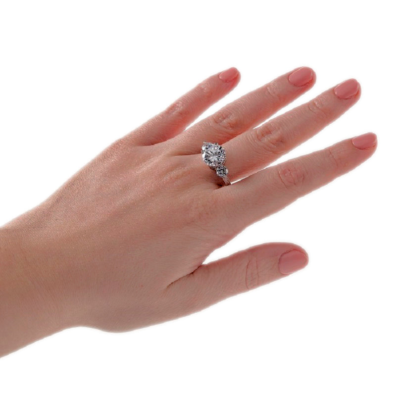 3-Crystals Clear or Pink Cubic Zirconia Ring