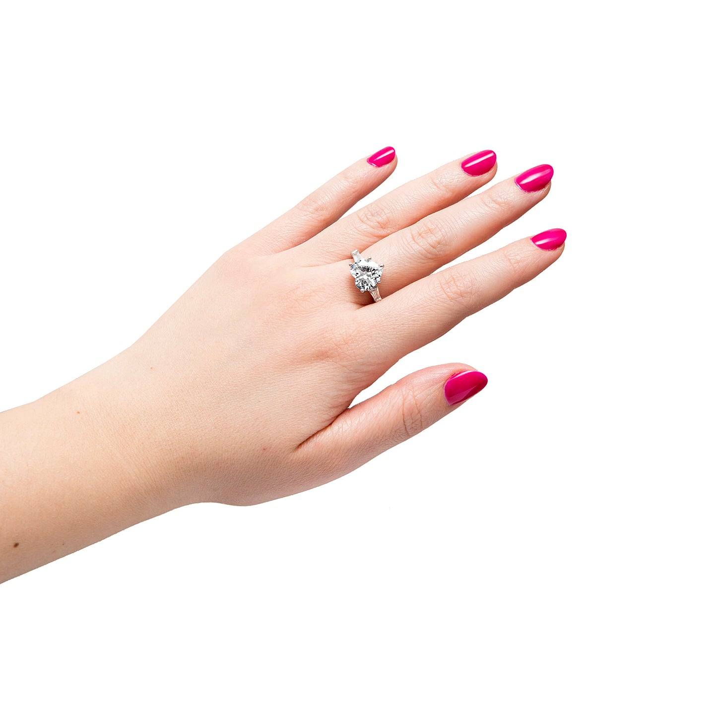 Women Sparkly Clear Crystal Heart Ring