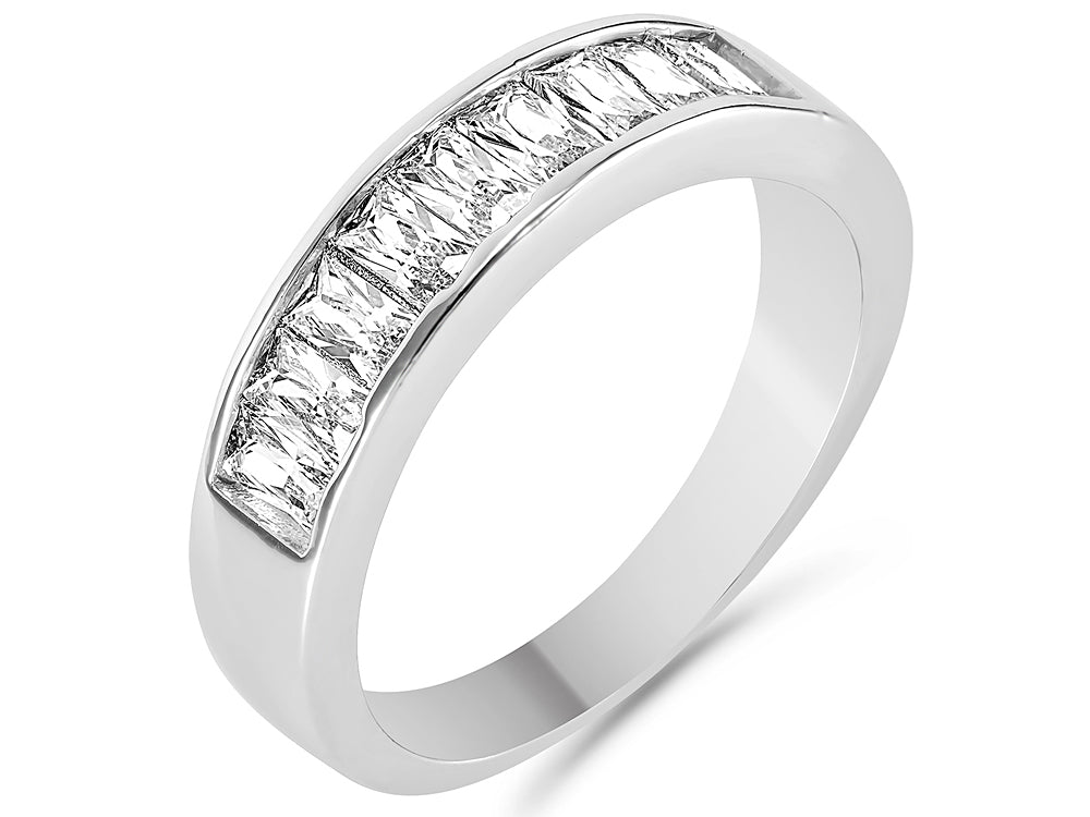 2 in 1 Blue Cubic Zirconia Infinity Ring Dual Ring Set