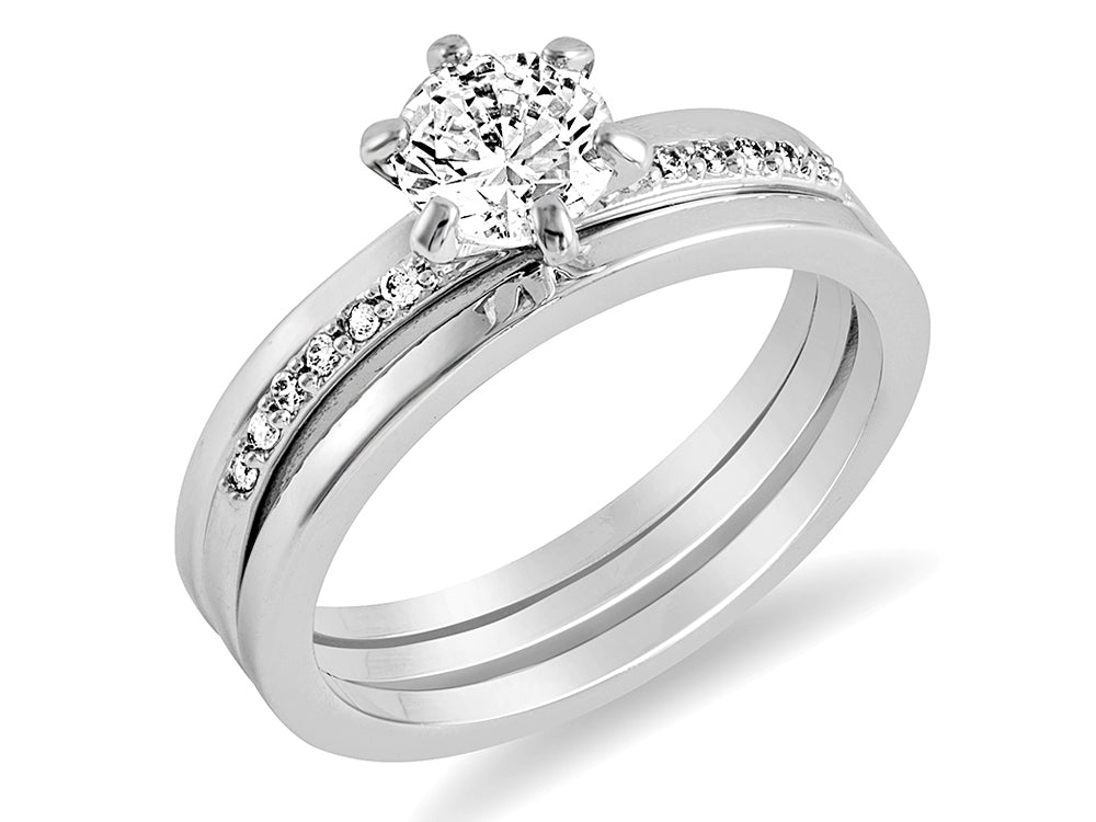 Brilliant Cut Eternity Double Ring Set