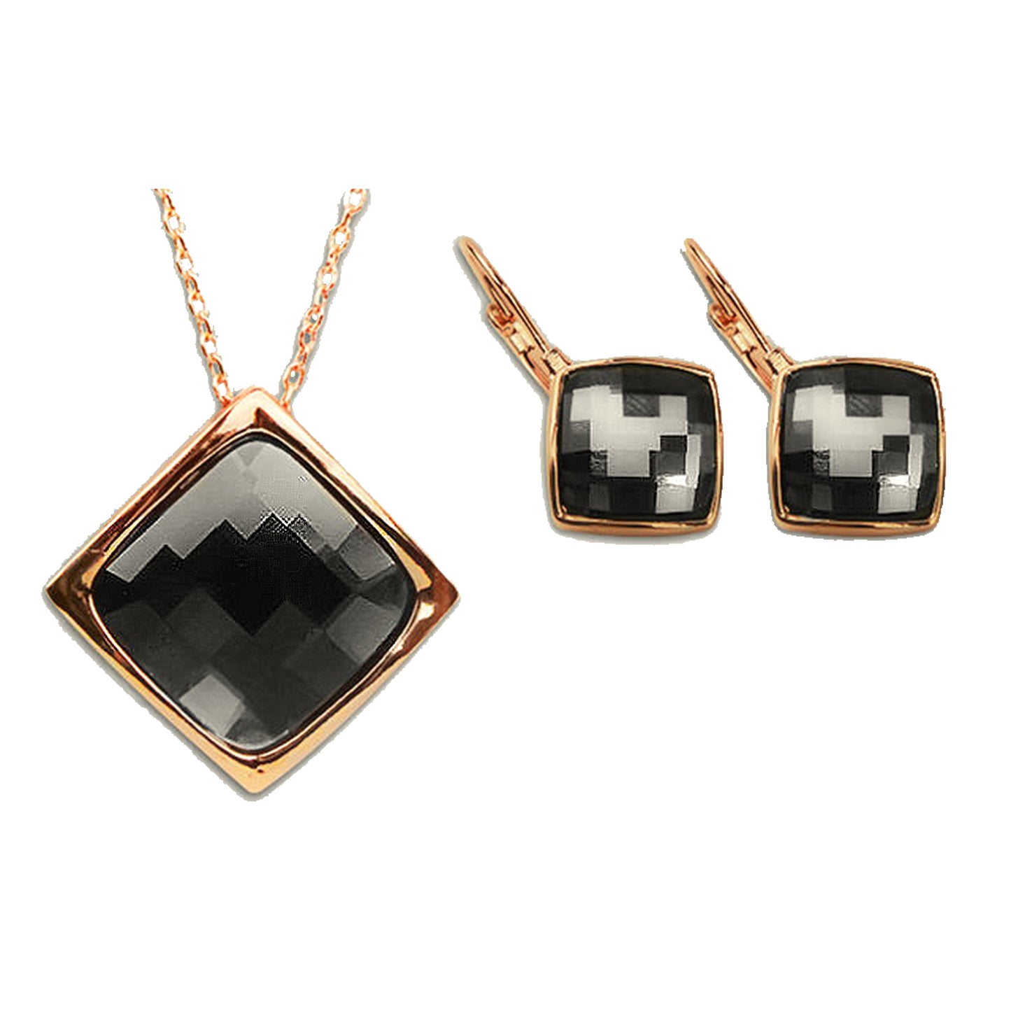 Earth Glass Earrings & Necklace Jewellery Set