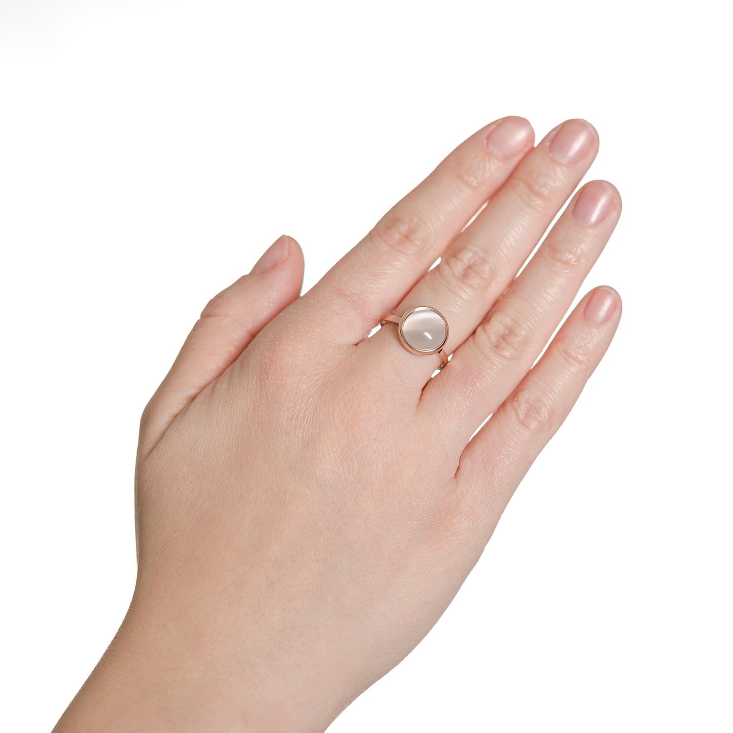 Rose Gold Plated Round Opal Ring