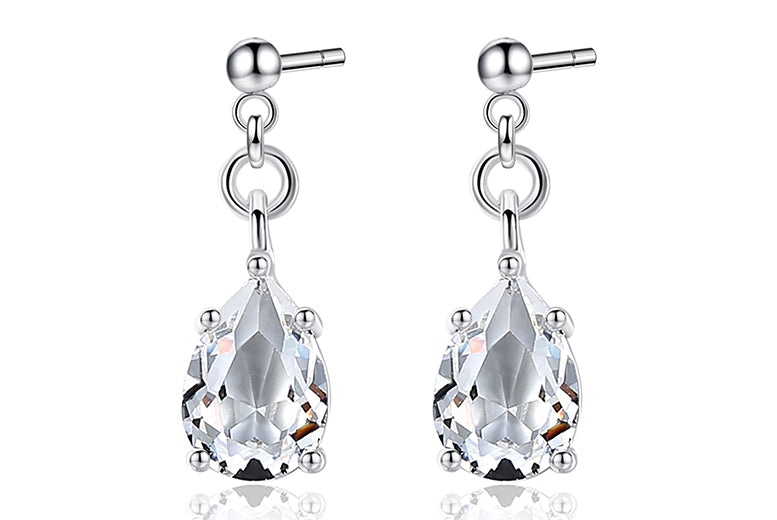 Tear Drop Earrings Made with Premium Crystals
