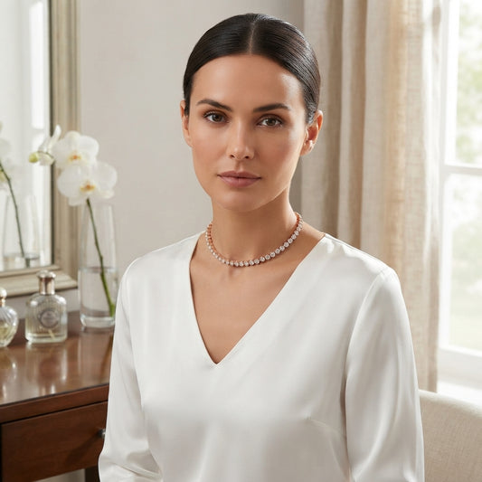 Tennis Choker Necklace Sparkling Crystal Choker