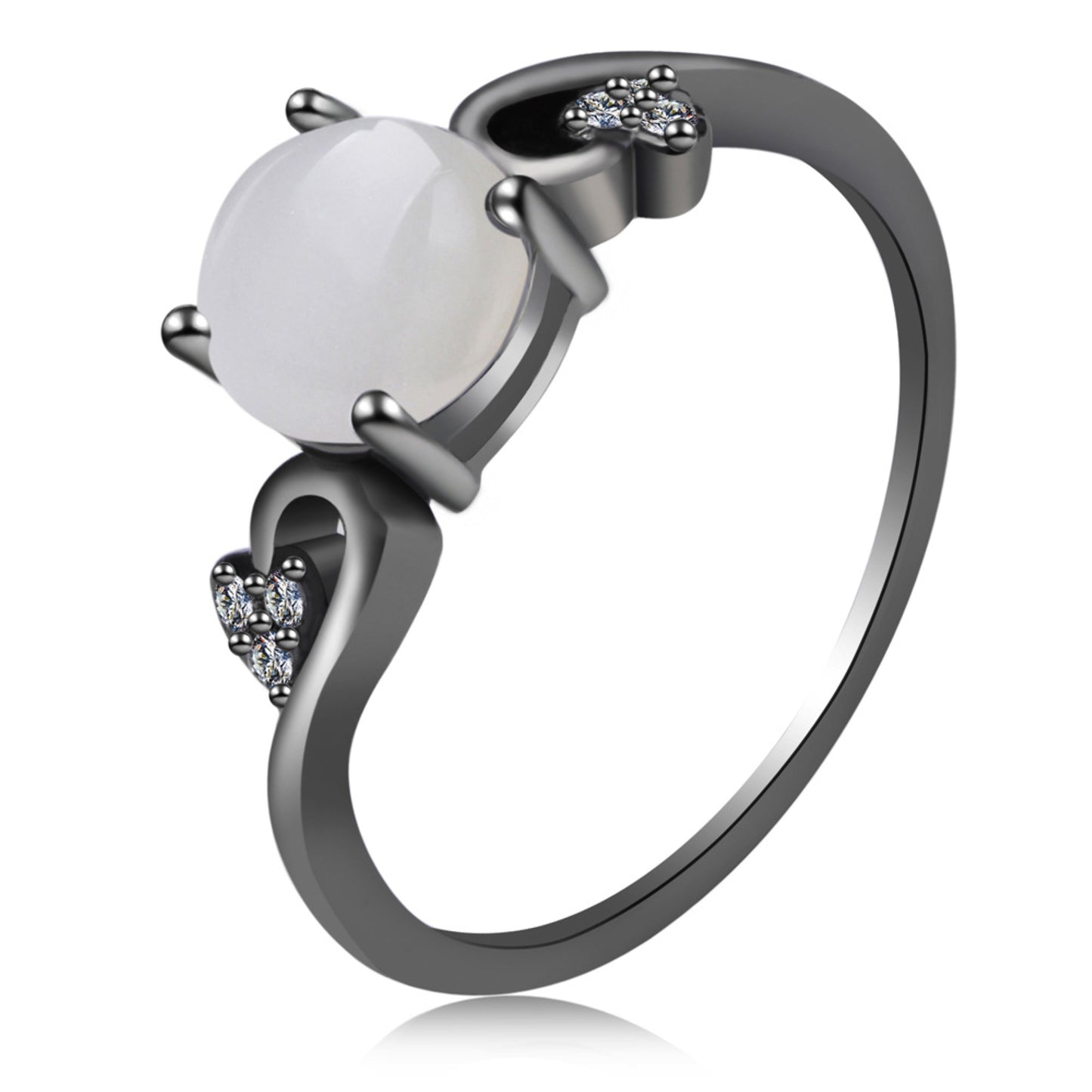 White Gem Ring Made with Premium Crystal