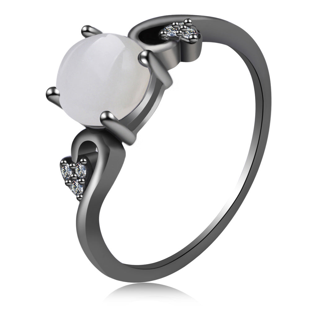 White Gem Ring Made with Premium Crystal