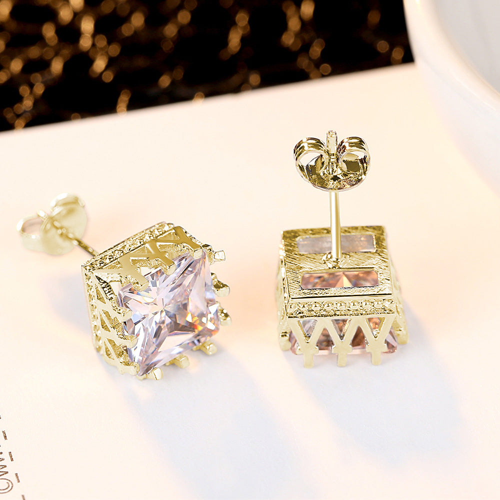 Crown Crystal Stud Earrings