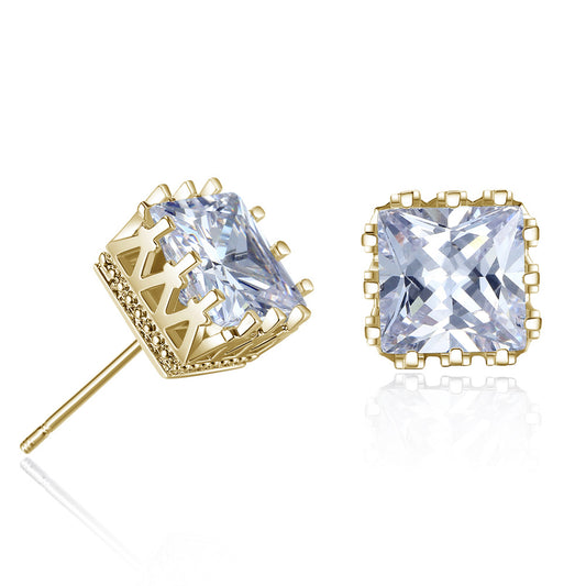 Crown Crystal Stud Earrings