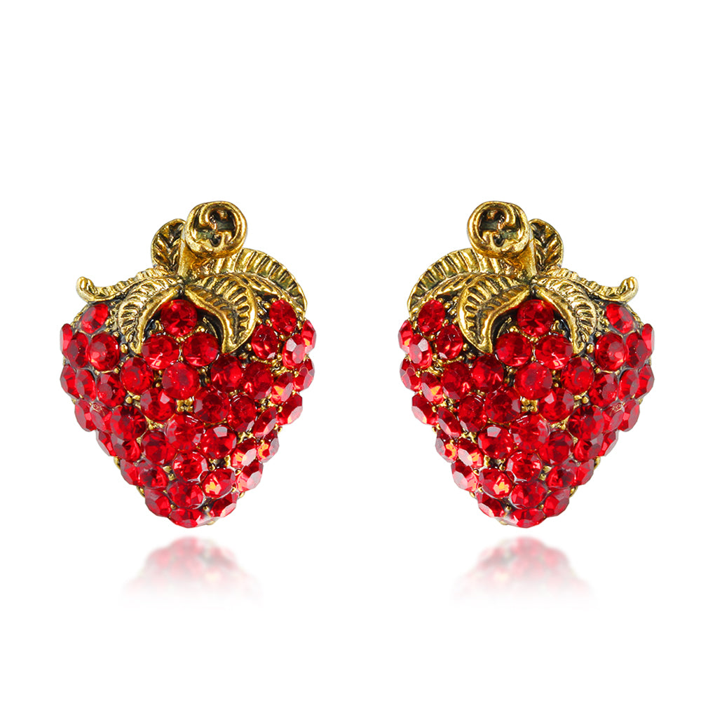 Strawberry Stud Clip On Earrings