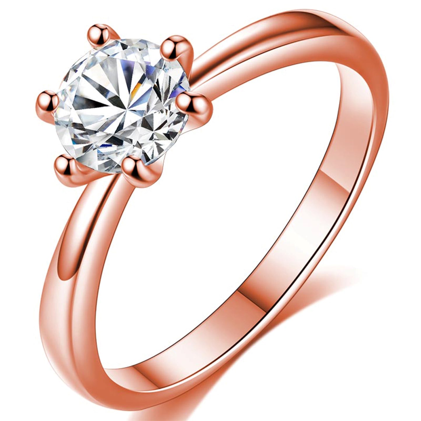 Rose Gold Ring with Clear Crystal
