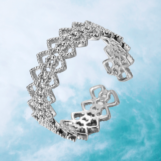 Linked Hearts Open Ring