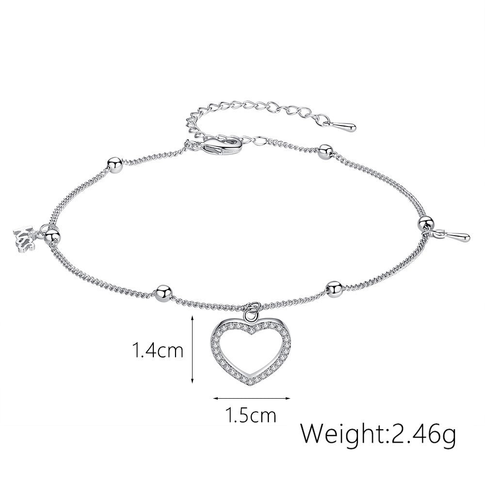 Adjustable Anklet or Bracelet in Silver Tone