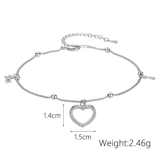 Adjustable Anklet or Bracelet in Silver Tone