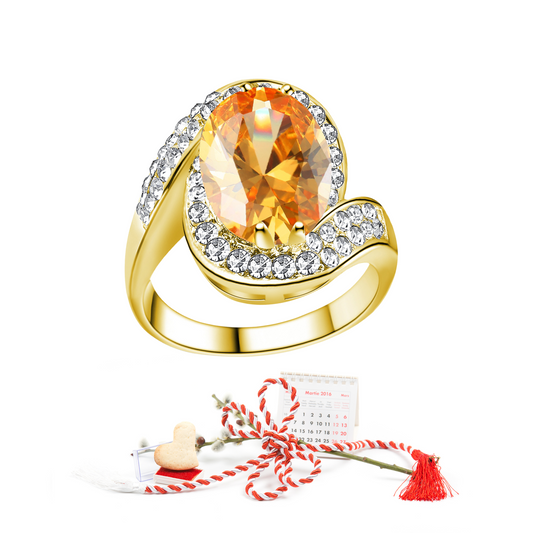 Beautiful Amber Crystal Ring