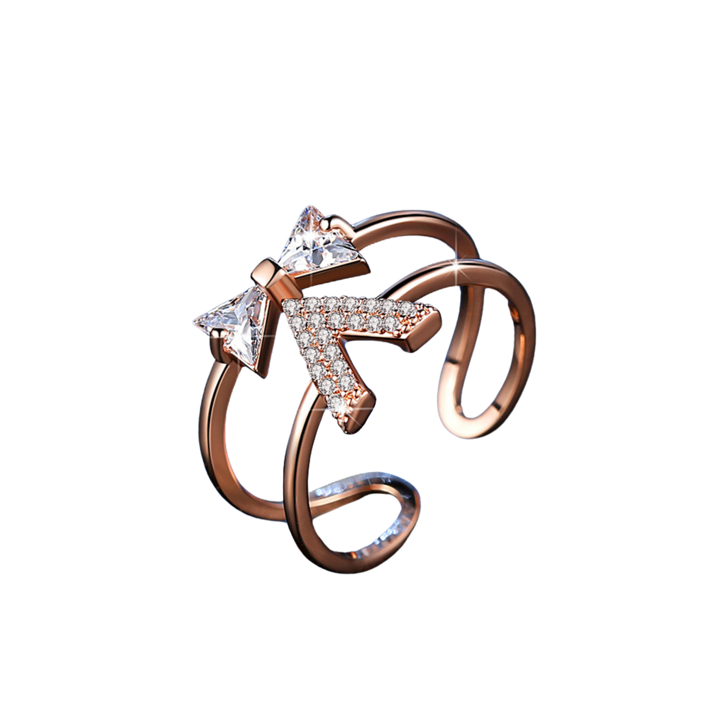 Rose Gold Adjustable Bow Ring