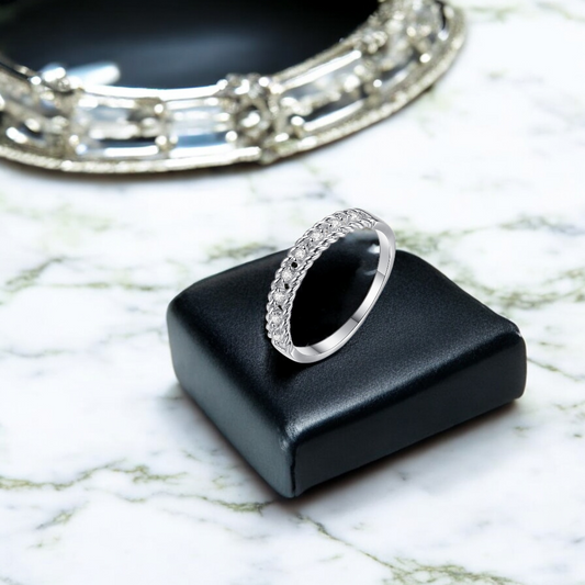 Twisted Band Crystal Ring