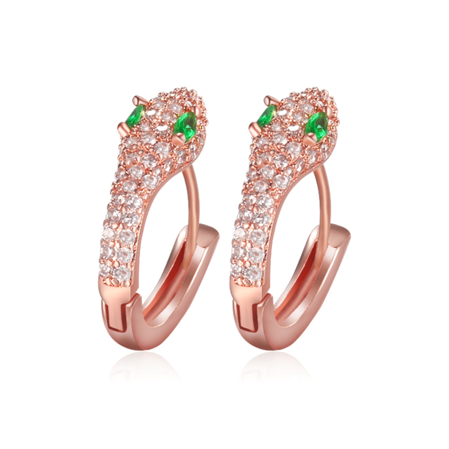 Sparkly Crystal Snake Huggies Earrings