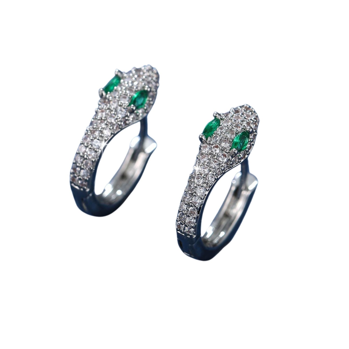 Sparkly Crystal Snake Huggies Earrings