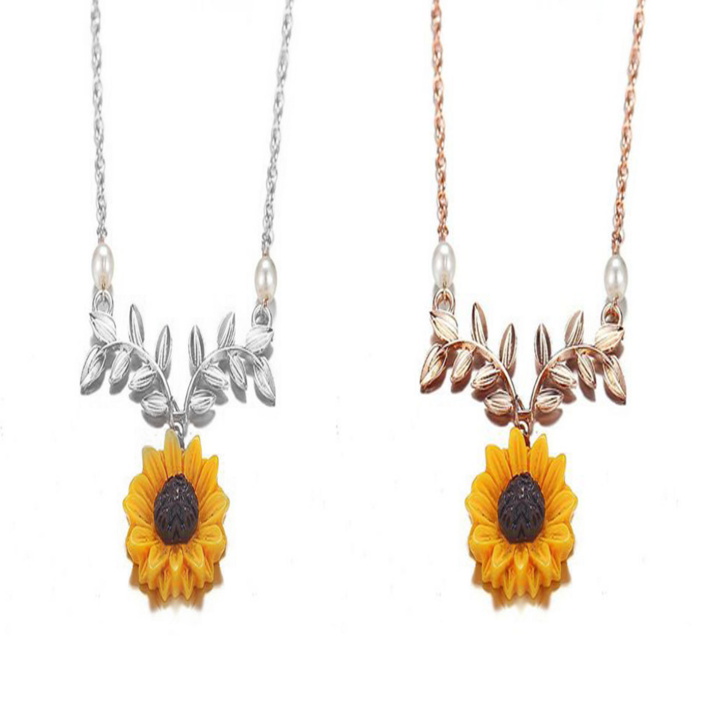 Silver or Gold Sunflower Necklace