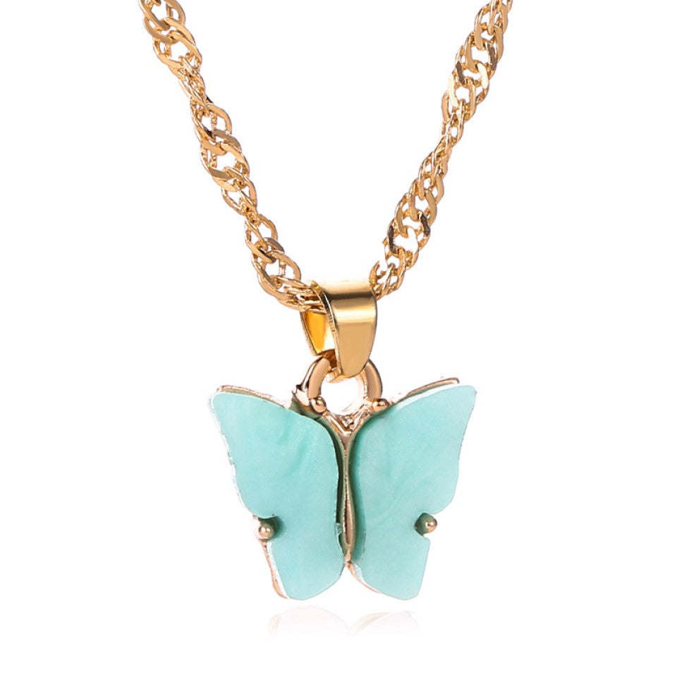 Stunning Gold Tone Butterfly Necklace