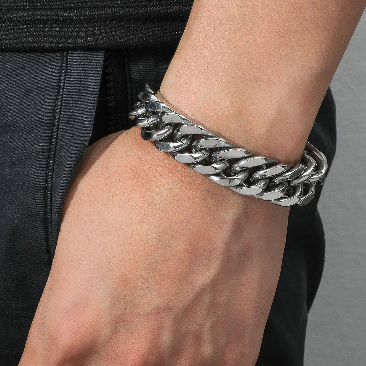 Men Stainless Steel Silver Tone Bracelet